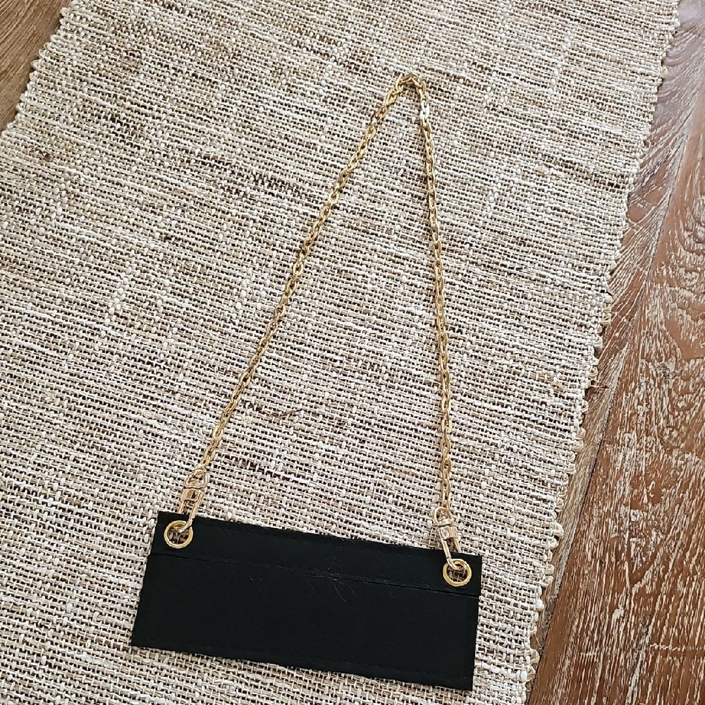 Black Clutch with Gold Chain